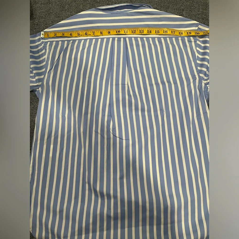 Polo Ralph Laurent Relaxed Fit Striped Cotton Shirt | Blue/White Stripe | size 8 - Picture 9 of 11